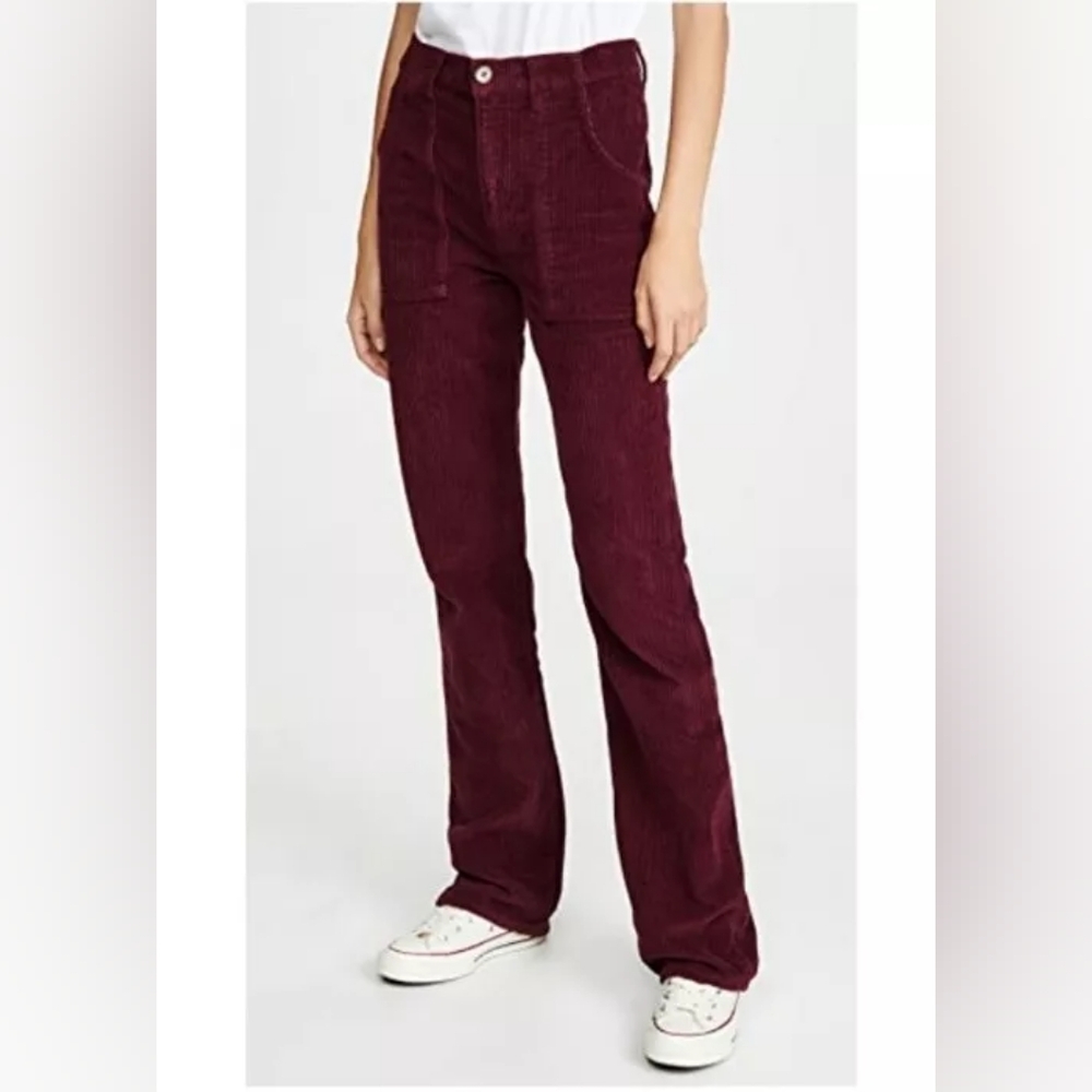 Reformation Burgundy Corduroy Bootcut Pants